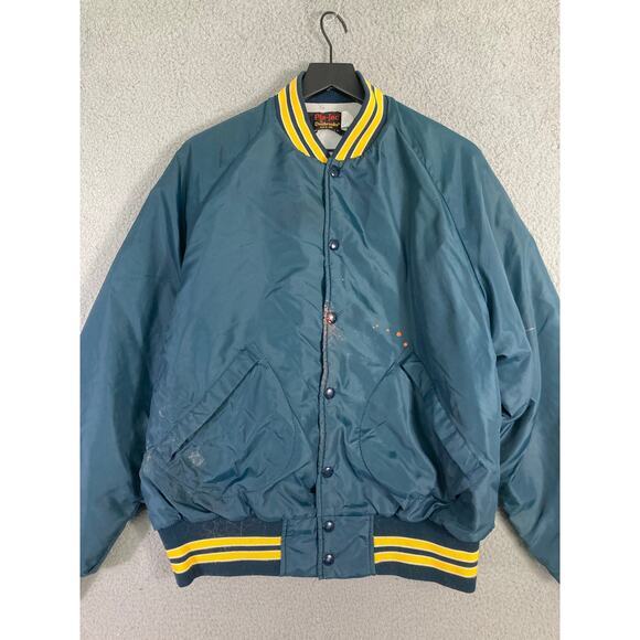 Men's Vintage‎ Bomber Jacket Size 44 Navy Casual Fall Dunbrooke - Picture 6 of 13